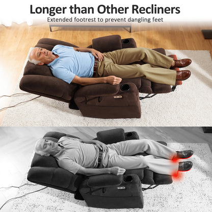 Power Lift Recliner Chair, Triple Motor, Massage and Heat, Fabric 7634|7631|7632|R7635