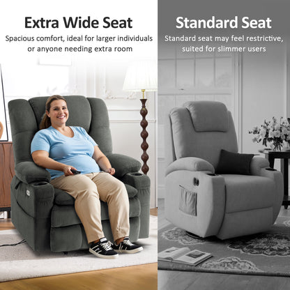 Power Lift Recliner Chair, Triple Motor, Massage and Heat, Fabric 7634|7631|7632|R7635