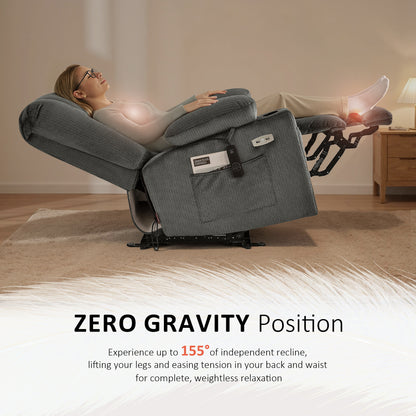 Power Recliner Chair with Heat and Massage, Fabric 6079|PR670|PR671