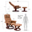 Mcombo Swiveling Recliner Chair with Wrapped Wood Base and Matching Ottoman Footrest, Furniture Casual Chair, Faux Leather 9019