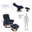 MCombo Swivel Recliner and Ottoman, Multi-Position Leisure Office Chair with Vibration Massage, Chenille Fabric Ergonomic Lounge Armchair for Home Living Room 4687