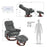 MCombo Swivel Recliner and Ottoman, Multi-Position Leisure Office Chair with Vibration Massage, Chenille Fabric Ergonomic Lounge Armchair for Home Living Room 4687