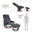 MCombo Swivel Recliners with Ottoman, Vibration Massage TV Chairs with Side Pocket, Faux Leather Ergonomic Lounge Chair for Living Room Bedroom 4877