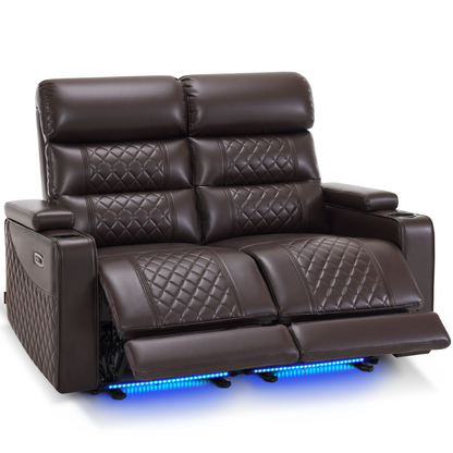Power Reclining Loveseat, Home Theater Seating, Faux leather HTS470