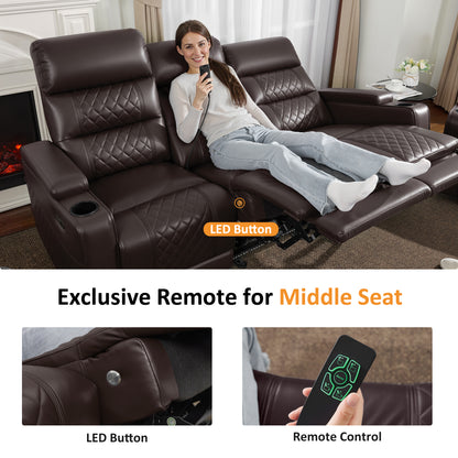 Power Reclining Sofa, Home Theater Seating, Faux leather HTS564