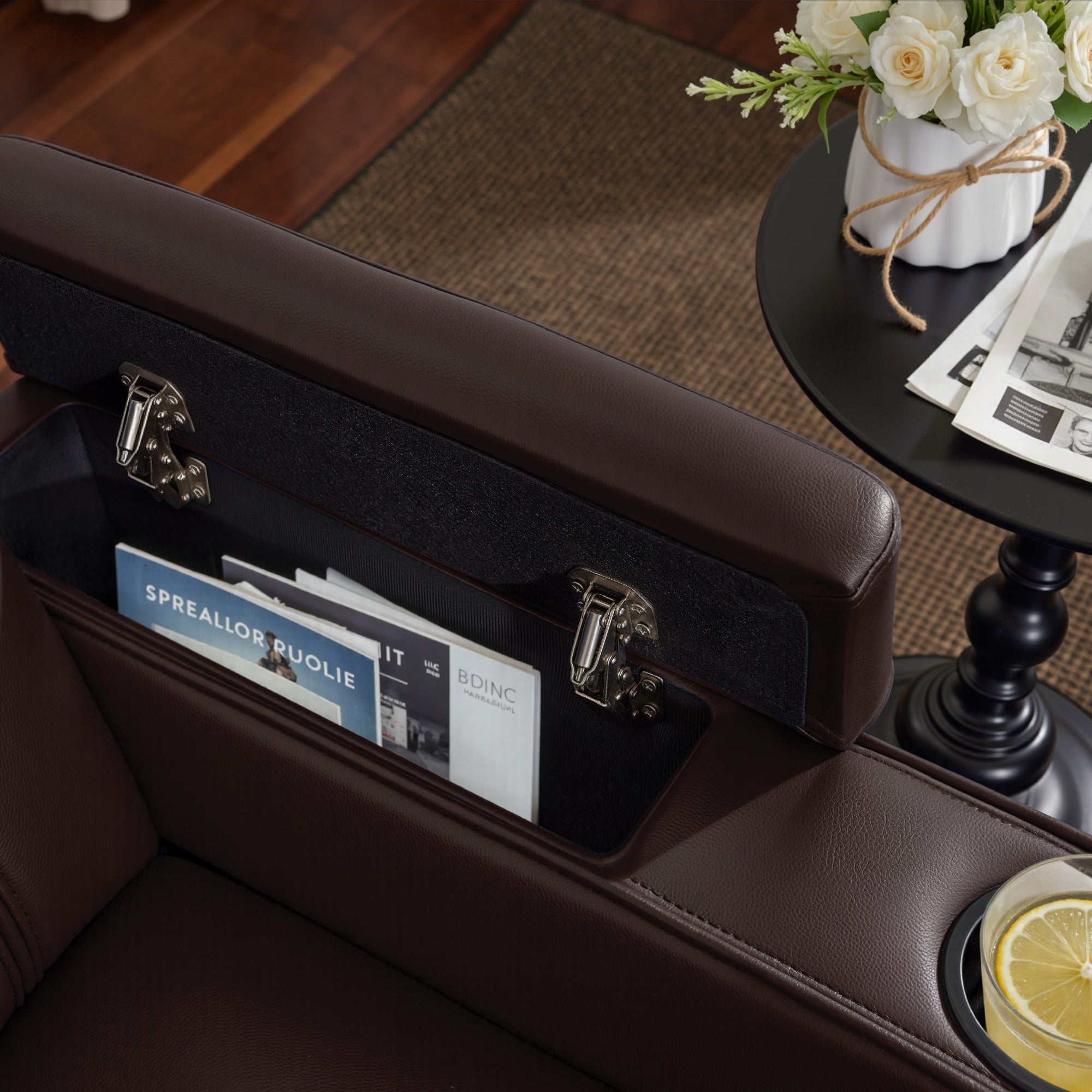 Power Reclining Sofa, Home Theater Seating, Faux leather HTS564