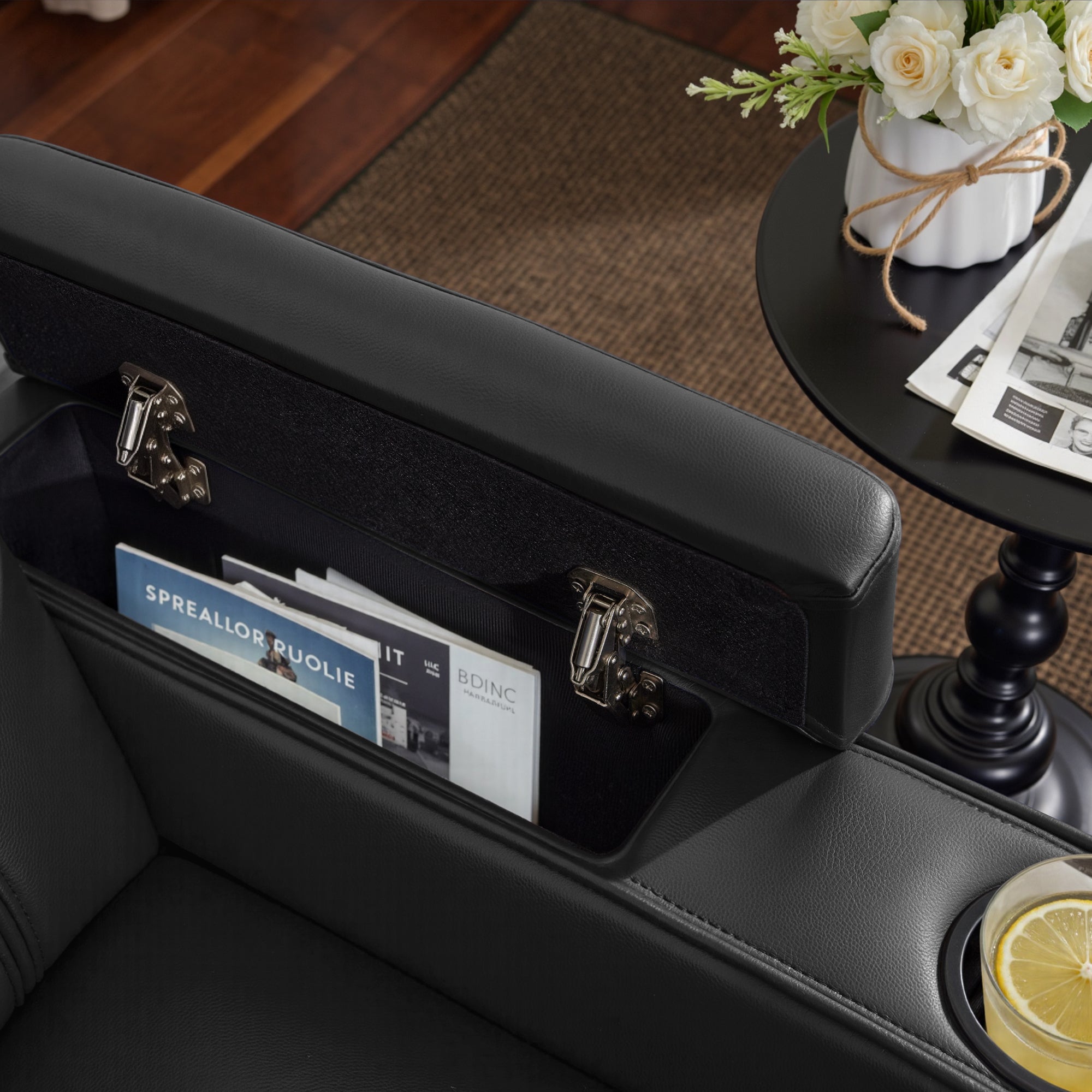 Power Reclining Sofa, Home Theater Seating, Faux leather HTS564