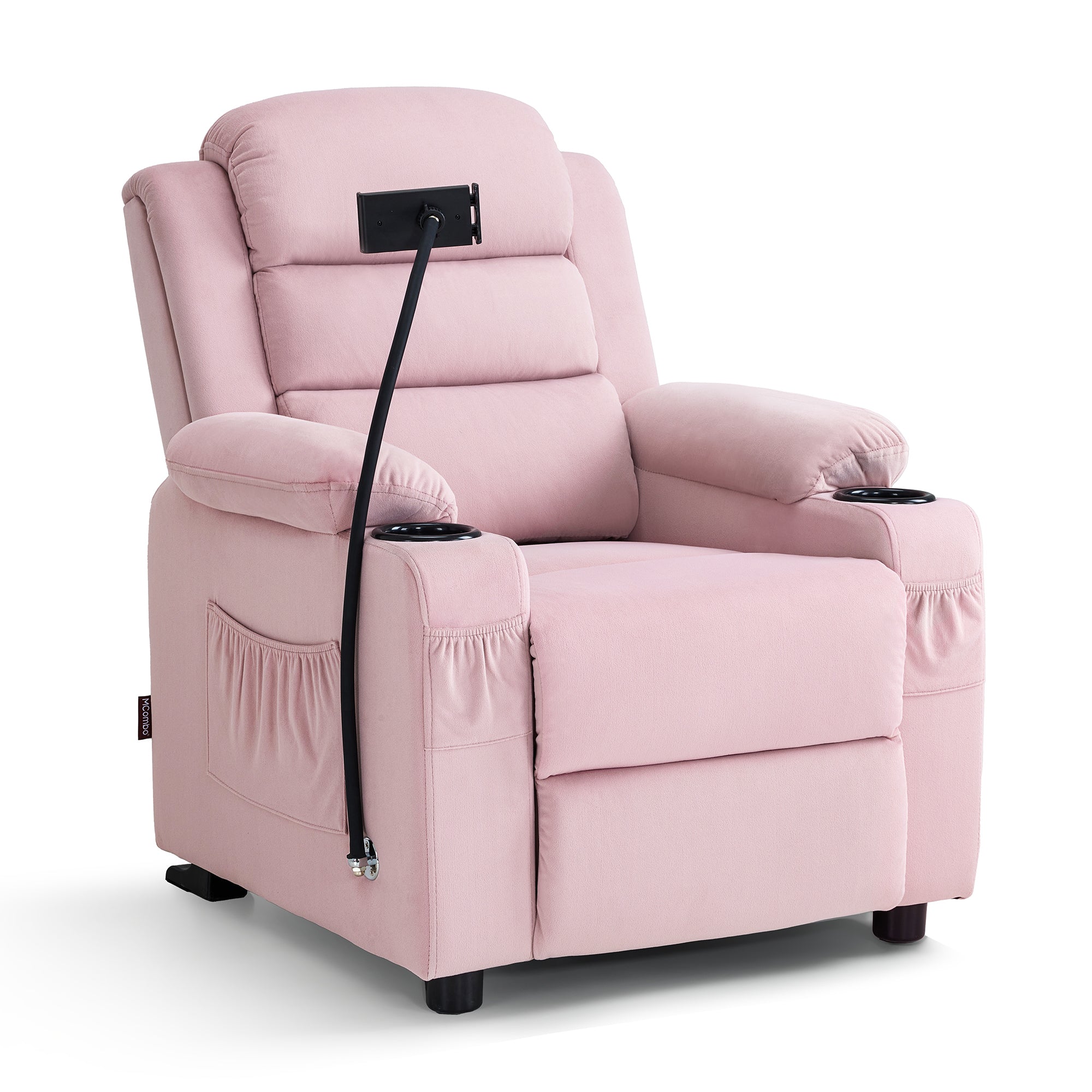 Bigger Kids Recliner for Ages 5+, Teens Recliner with iPad Stand, Child Reclining Chair with Cup Holders 7377
