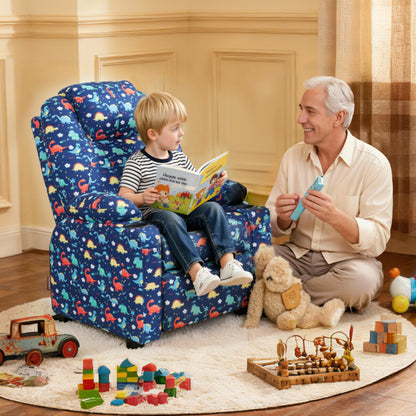 Big Kids Recliner for Ages 3+, Child Reclining Chair, Toddlers Recliner Sofa with Cup Holders 7388