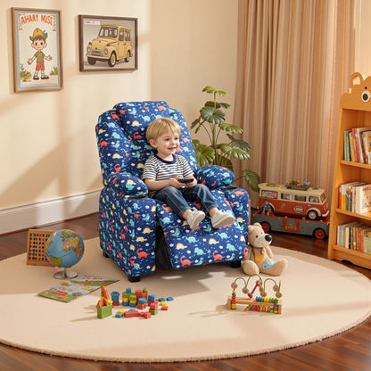 Big Kids Recliner for Ages 3+, Child Reclining Chair, Toddlers Recliner Sofa with Cup Holders 7388