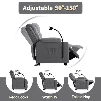 Bigger Kids Recliner for Ages 5+, Teens Recliner with iPad Stand, Child Reclining Chair with Cup Holders 7377