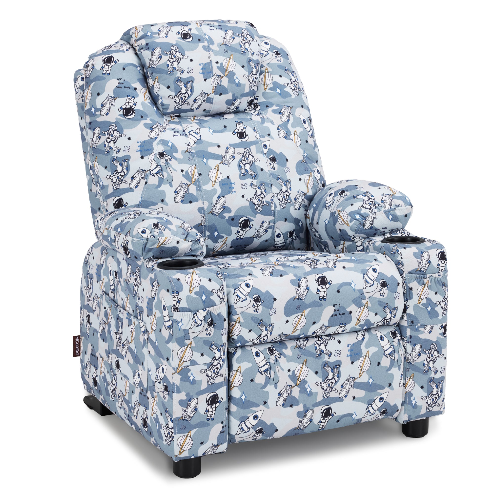 Big Kids Recliner for Ages 3+, Child Reclining Chair, Toddlers Recliner Sofa with Cup Holders 7388