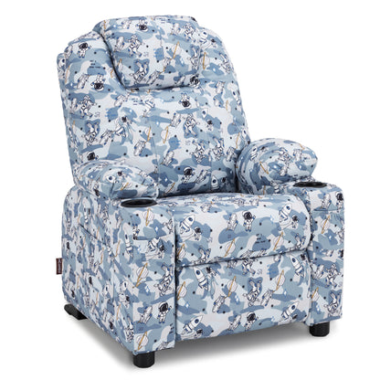 Big Kids Recliner for Ages 3+, Child Reclining Chair, Toddlers Recliner Sofa with Cup Holders 7388