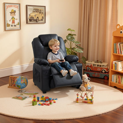 Big Kids Recliner for Ages 3+, Child Reclining Chair, Toddlers Recliner Sofa with Cup Holders 7388