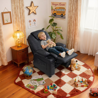 Big Kids Recliner for Ages 3+, Child Reclining Chair, Toddlers Recliner Sofa with Cup Holders 7388