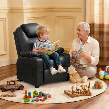 Big Kids Recliner for Ages 3+, Child Reclining Chair, Toddlers Recliner Sofa with Cup Holders 7388