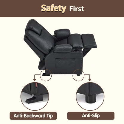 Big Kids Recliner for Ages 3+, Child Reclining Chair, Toddlers Recliner Sofa with Cup Holders 7388