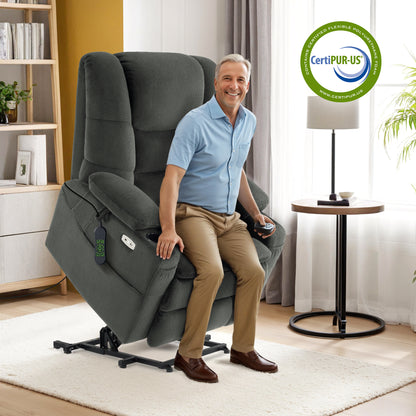 Power Lift Recliner Chair, Triple Motor, Massage and Heat, Fabric 7634|7631|7632|R7635