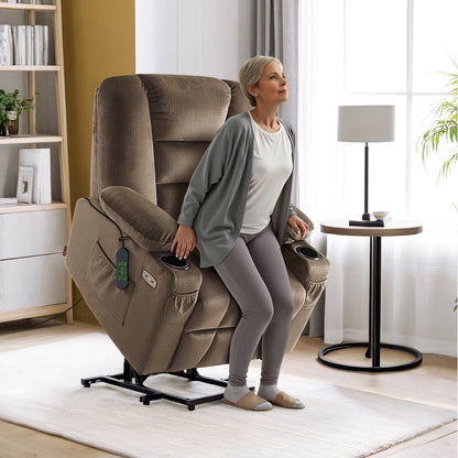 Power Lift Recliner Chair for Elderly, Massage and Heat, Fabric 7529|7549|7569|R7541|R7561