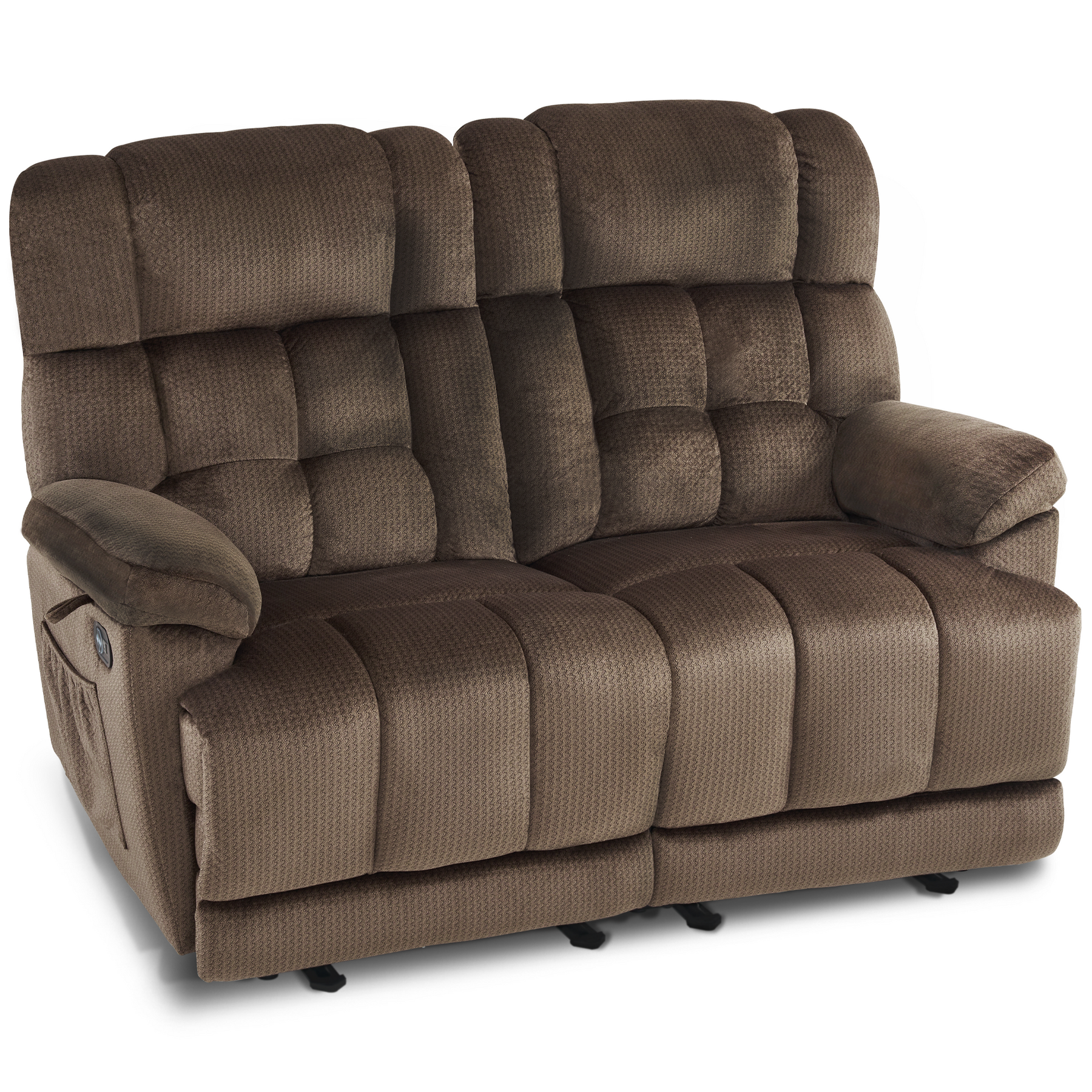 Heated loveseat hot sale recliner