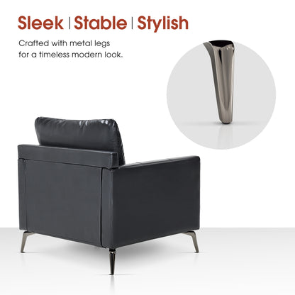 Stationary Accent Chair, Faux Leather 4629