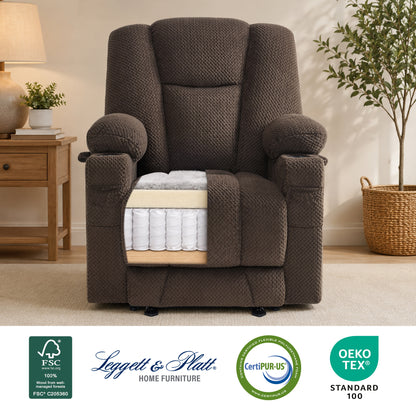 Power Recliner Chair with Massage and Heat, Fabric 8015|8017