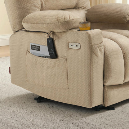 Power Recliner Chair with Heat and Massage, Fabric 6079|PR670|PR671