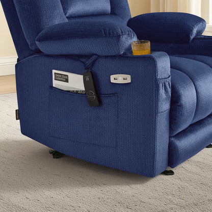Power Recliner Chair with Heat and Massage, Fabric 6079|PR670|PR671