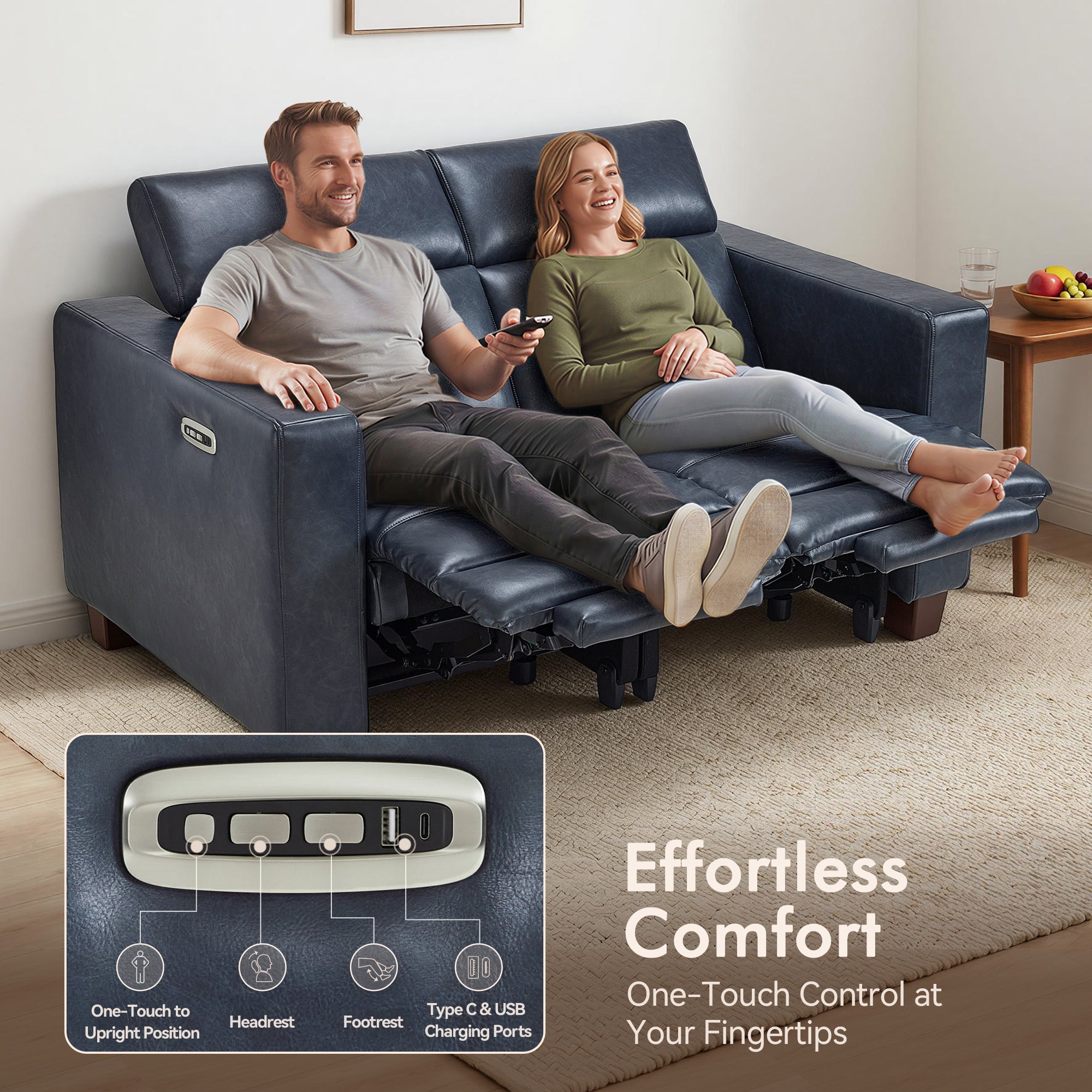 61.4'' Wall Hugger Power Loveseat for Small Spaces HL198M1|HL198M3