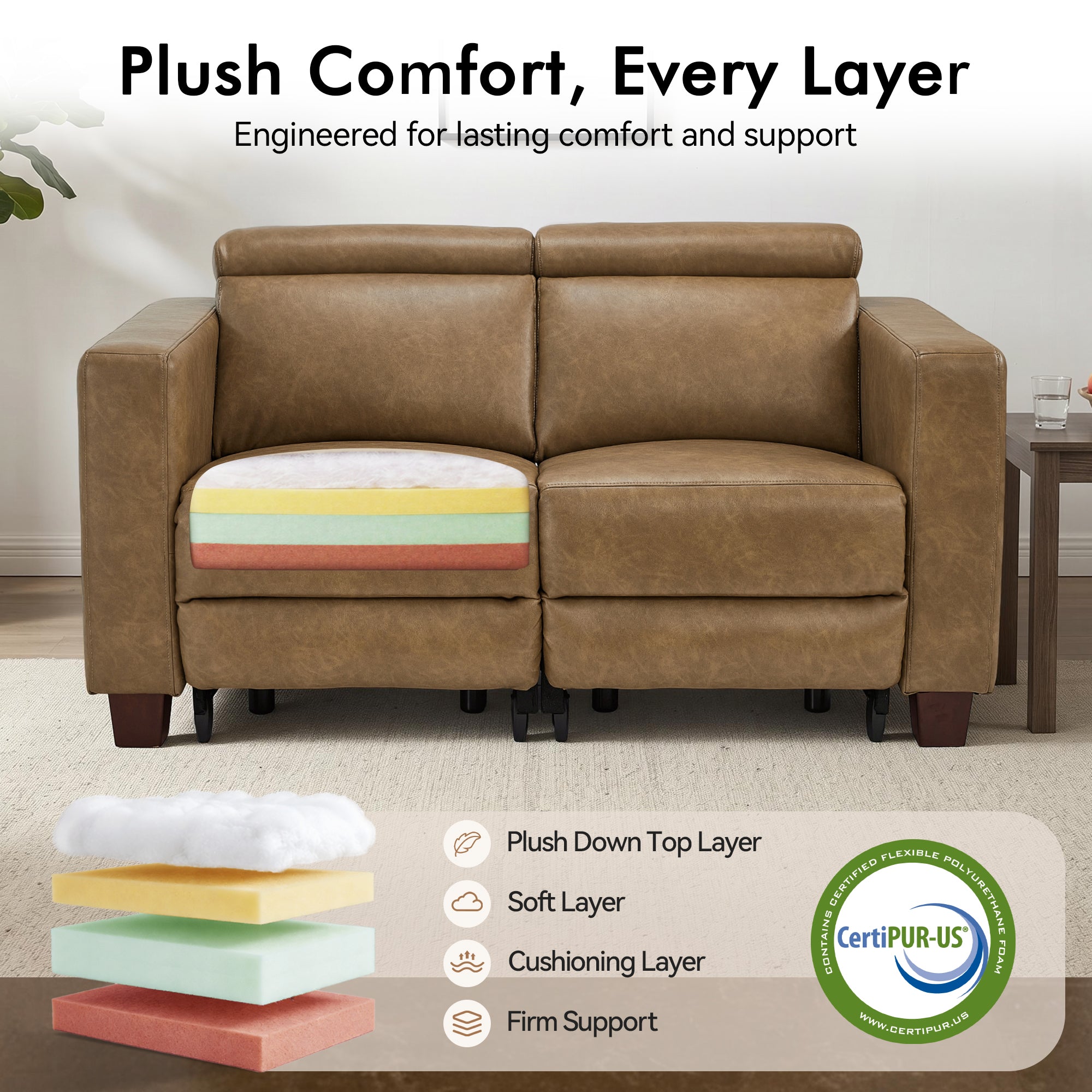 61.4'' Wall Hugger Power Loveseat for Small Spaces HL198M1|HL198M3