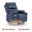 MCombo Power Recliner, Electric Swivel Glider Rocker Recliner Chair for Nursery with Vibration and Heat, USB Ports, Cup Holders and Pockets, Faux Leather 6160-7785