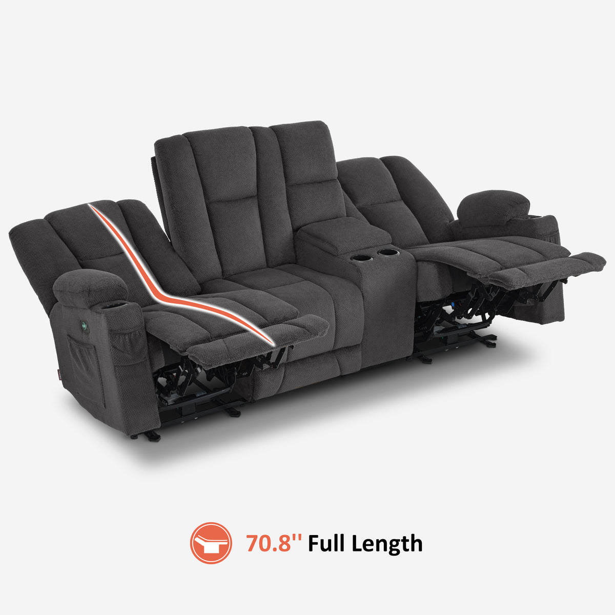 Power Reclining Sofa with Heat and Massage, Fabric 6035 – MCombo