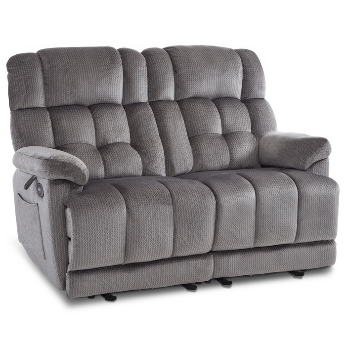 MCombo Fabric Power Loveseat Recliner, Electric Reclining Loveseat Sofa with Heat and Massage, USB Charge Port for Living Room 6237