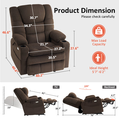 Power Lift Recliner Chair, Triple Motor, Massage and Heat, Fabric 7634|7631|7632|R7635