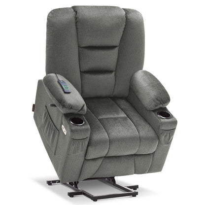 Power Lift Recliner Chair for Elderly, Massage and Heat, Fabric 7529|7549|7569|R7541|R7561