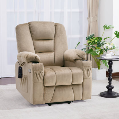 Power Lift Recliner Chair for Elderly, Massage and Heat, Fabric 7529|7549|7569|R7541|R7561