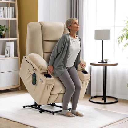 Power Lift Recliner Chair for Elderly, Massage and Heat, Fabric 7529|7549|7569|R7541|R7561