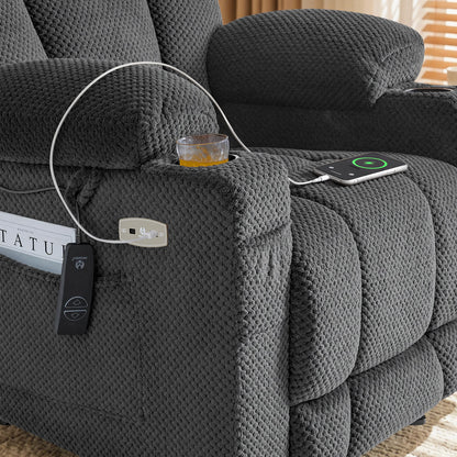 Power Recliner Chair with Massage and Heat, Fabric 8015|8017