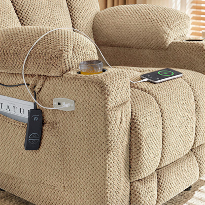 Power Recliner Chair with Massage and Heat, Fabric 8015|8017