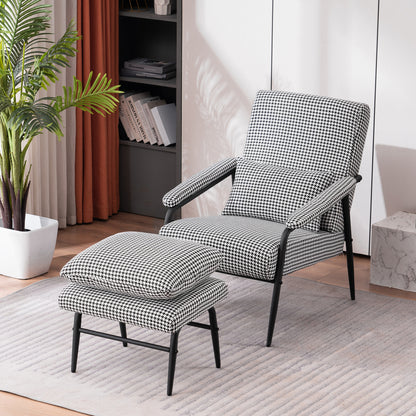 Accent Chair with Ottoman, Fabric 4123