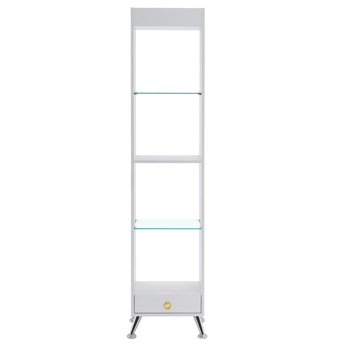 Mcombo tall bookshelf for small spaces, narrow bookcase with