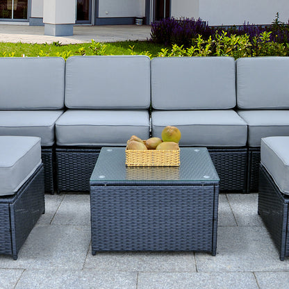 Patio Rattan Wicker Sofa with Coffee Table, 1005TT