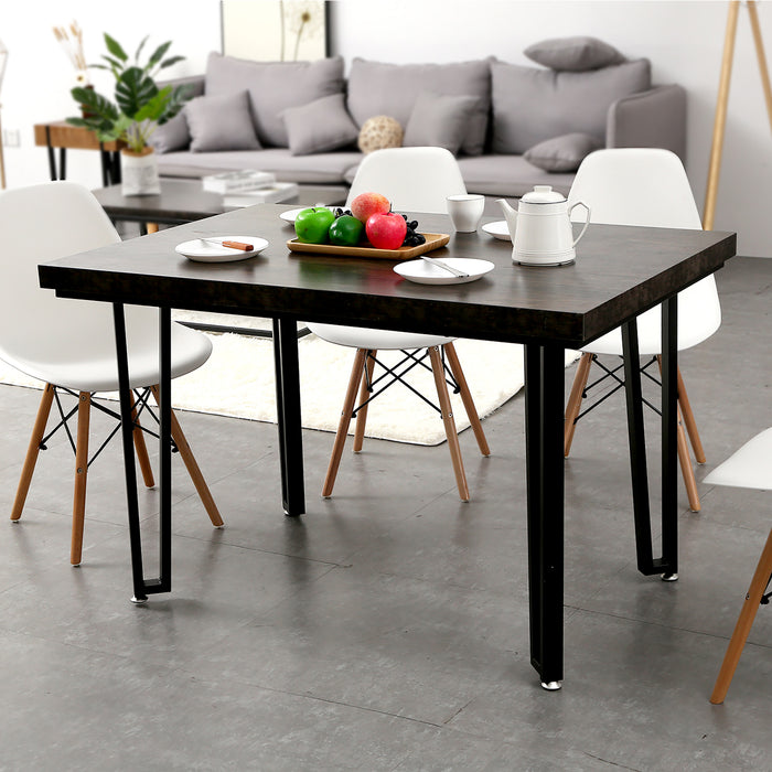 Kitchen Mid-Century Retro Black Collection Rectangle 6-Person Dining Table for Dining Room  6090-COMPAS-BRONZE
