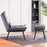 Mcombo Accent Chair with Ottoman, Velvet Modern Tufted Wingback Club Chair, Upholstered Leisure Chairs with Metal Legs for Bedroom Living Room 4079