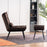 Mcombo Accent Chair with Ottoman, Velvet Modern Tufted Wingback Club Chair, Upholstered Leisure Chairs with Metal Legs for Bedroom Living Room 4079
