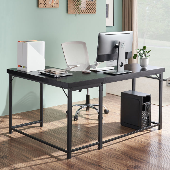Mcombo Gaming Table Corner Desk L-Shaped Desk Computer Desk for Home Office 6090-NOVAS-BRONZE/99BK/99LB