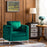 Mcombo Velvet Accent Club Chair, Upholstered Tufted Button Single Sofa Chair, with Silver Metal Legs, Modern Armchair for Living Room Bedroom 4066