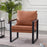 MCombo Modern Accent Chairs, Armchair with Upholstered Cushion, Faux Leather Lounge Chairs for Living Room Bedroom HQ304