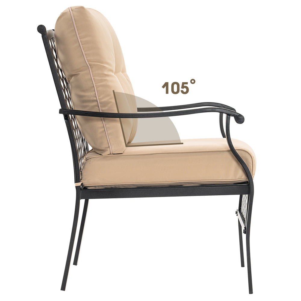 4 PCS Wrought Iron Patio Furniture Sets, STEEL14