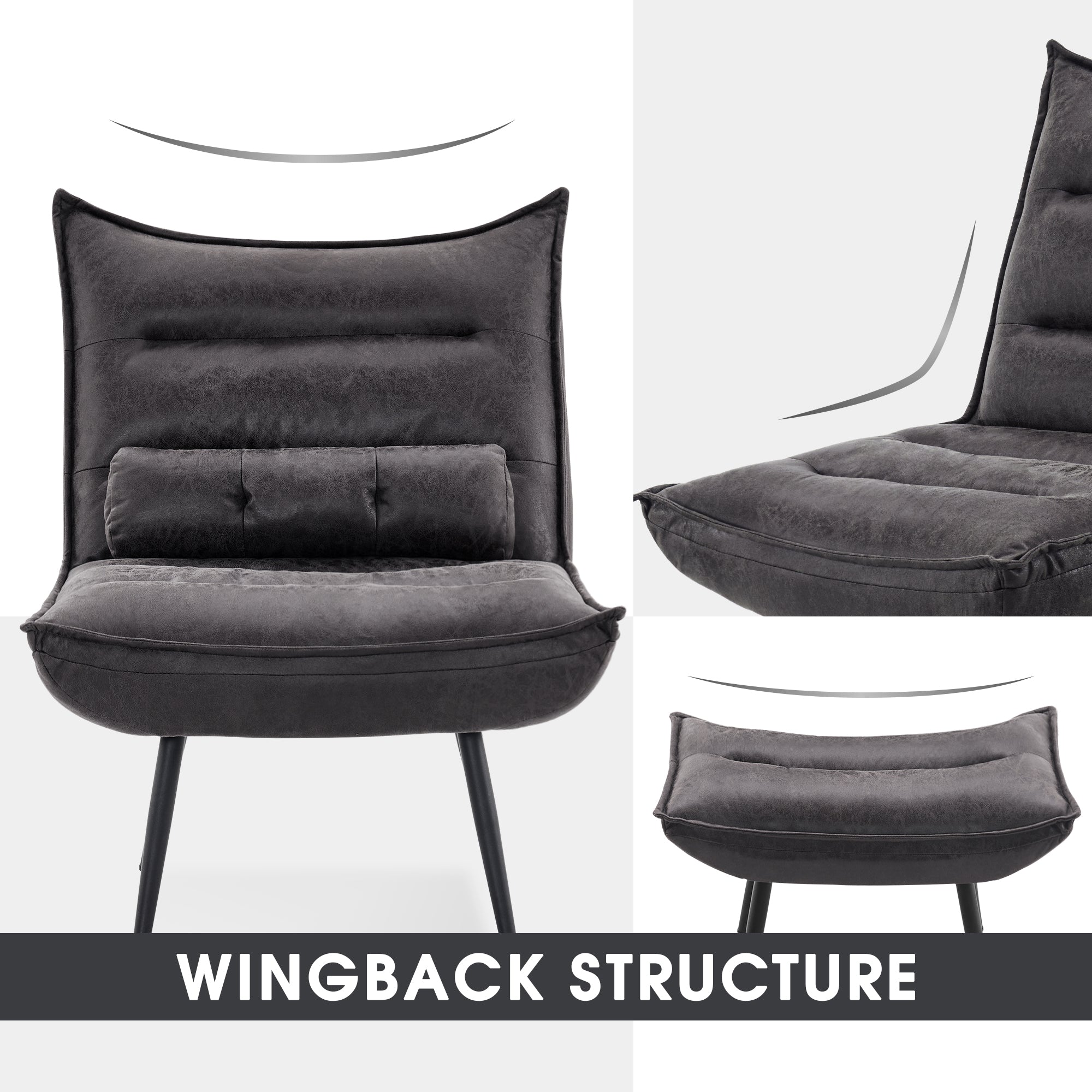 Accent Chair with Ottoman, Fabric 4400